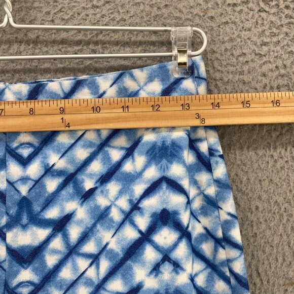 Banana Republic Skirt Womens 2 Blue Tie Dye Chevron Mini Stretch Twill Pencil - Picture 8 of 10